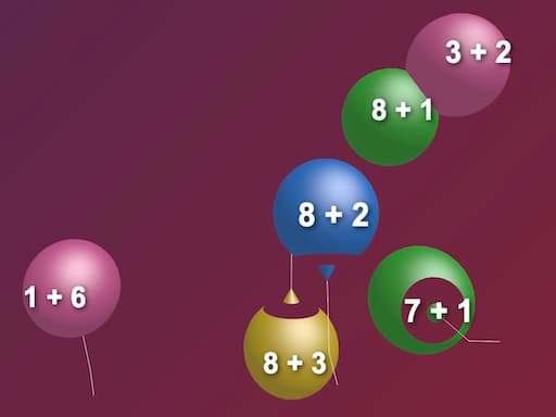 Play Balloon Pop Addition 3D Game online