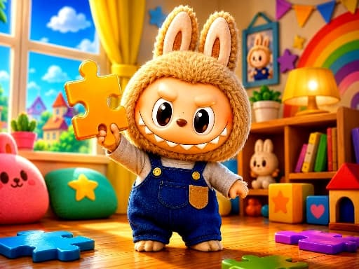 Play Labubu Jigsaw Puzzle Time online