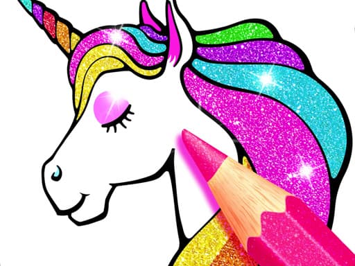 Play Unicorn Coloring Book Glitter online