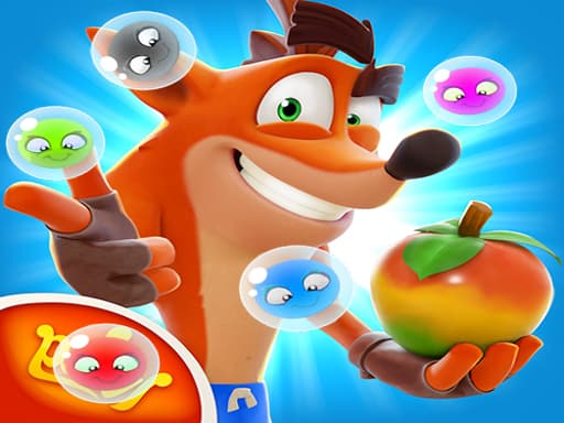 Play Crash Bandicoot And Frog Super Shooter Bubbles online