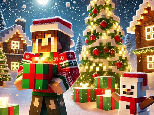 Play Minecraft Christmas Jigsaw: Festive Pixel Art Fun online