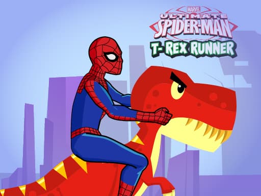 Play Spiderman T-Rex Runner online