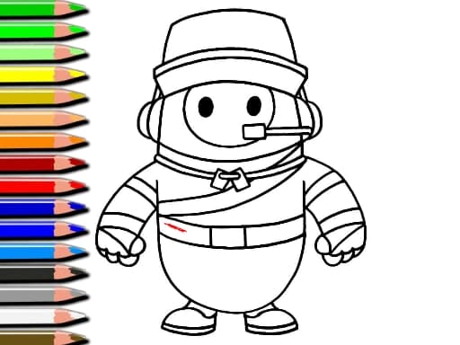 Play Fall Guys Halloween Coloring Bok online